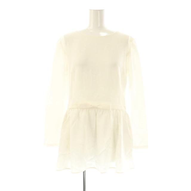 【中古】ルネ Rene 25年 リボン チュニックブラウス プルオーバー 36 ホワイト 5511010 /CX ■OS レディース