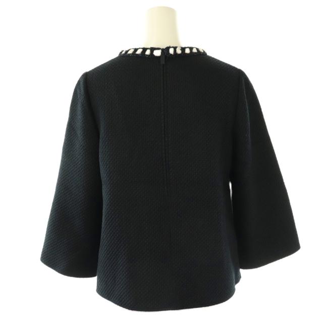 中古】ルネ Rene ツイードプルオーバー ブラウス 34 紺 ネイビー /AT