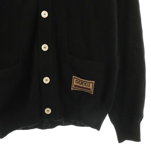 中古】グッチ GUCCI ロゴポケットカーディガン ニット 長袖 カシミヤ