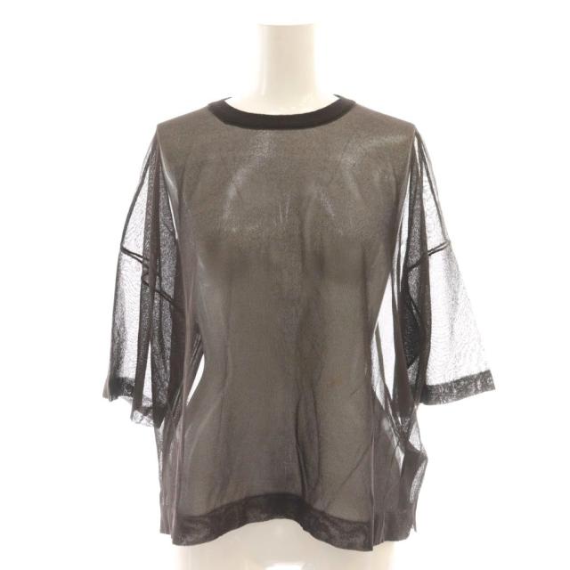 【中古】未使用品 アパルトモン ドゥーズィエムクラス 25SS Sheer T-shirts カットソー 五分袖 F 茶 ブラウン