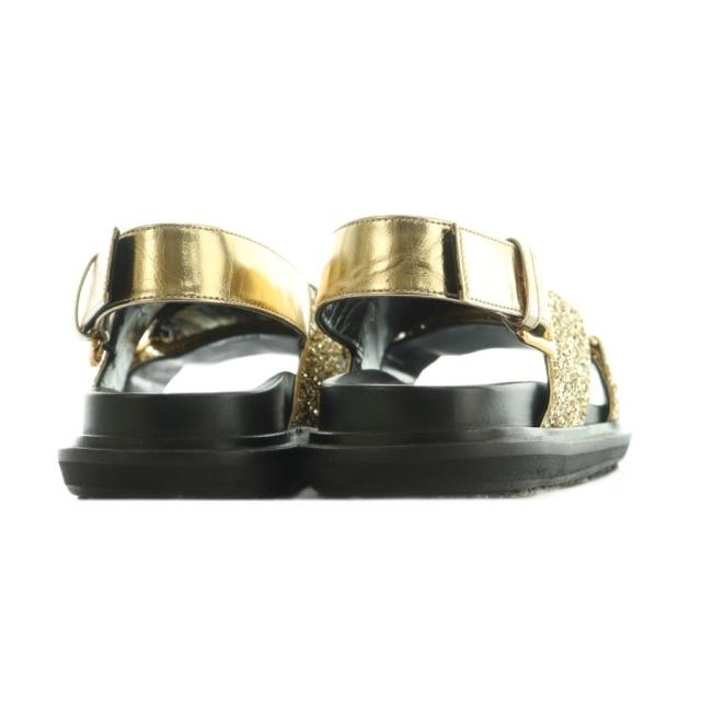【中古】マルニ MARNI グリッター フスベットサンダル 36 23.0cm ゴールドカラー FBMS006101 /MI ■OS レディース