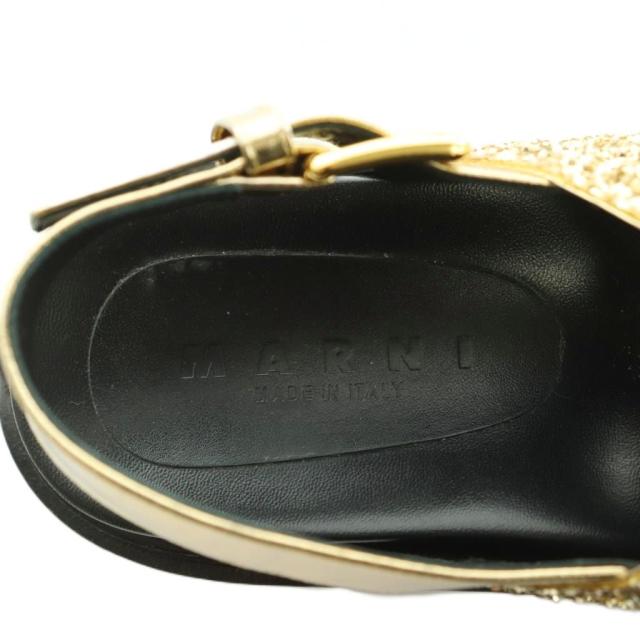 【中古】マルニ MARNI グリッター フスベットサンダル 36 23.0cm ゴールドカラー FBMS006101 /MI ■OS レディース