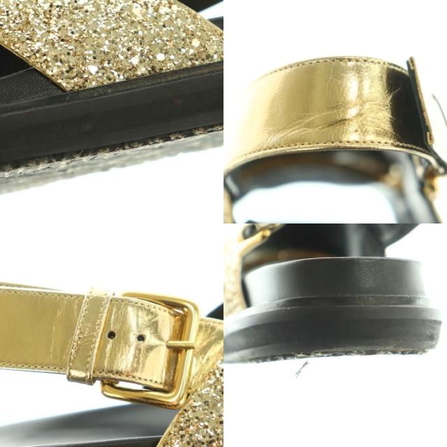 【中古】マルニ MARNI グリッター フスベットサンダル 36 23.0cm ゴールドカラー FBMS006101 /MI ■OS レディース