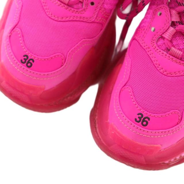 【中古】バレンシアガ トリプルS TRIPLE S スニーカー シューズ US6 24.0cm ショッキングピンク 544351 レディース