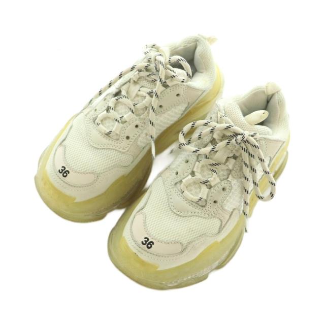 【中古】バレンシアガ トリプルS スニーカー シューズ US6 24.0cm 白 ホワイト 黄色 イエロー 544351 ■OS レディース