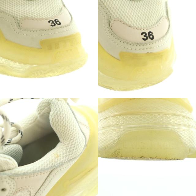 【中古】バレンシアガ トリプルS スニーカー シューズ US6 24.0cm 白 ホワイト 黄色 イエロー 544351 ■OS レディース