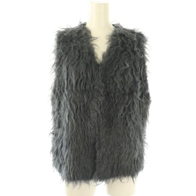 【中古】トゥモローランド TOMORROWLAND 24AW フラッフィーヤーンバルーンジレ S ネイビー /DO ■OS レディース