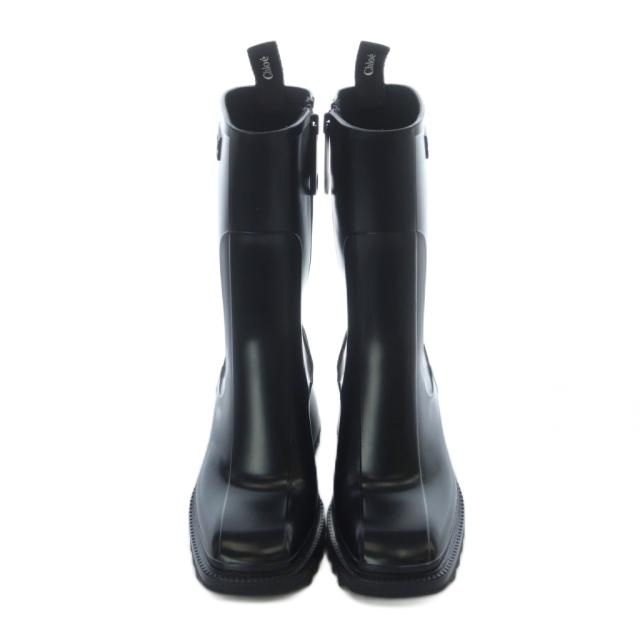 中古】クロエ BETTY レインブーツ 長靴 36 23cm 黒 ブラック チャン