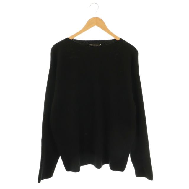 【中古】オーラリー AURALEE SUPER HARD TWIST RIB KNIT BOAT NECK P/O ニット プルオーバー 5 ブラック A24SP03TR 中古】オーラリー AURALEE SUPER HARD TWIST RIB KNIT BOAT NECK P/O