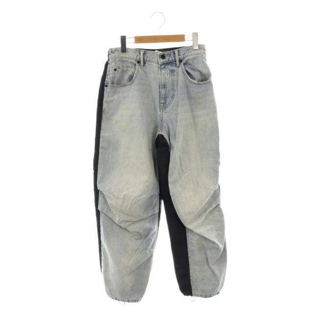 【中古】アレキサンダーワン ALEXANDER WANG ハイブリット切替デニムパンツ ジーンズ 24 青 ブルー 黒 ブラック