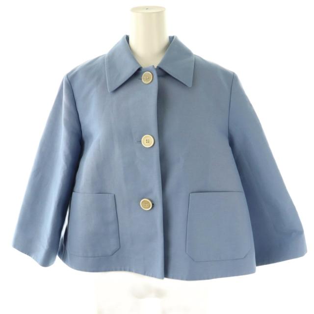 【中古】マルニ MARNI 25SS クロップド ジャケット シングル 40 ライトブルー /HK ■OS レディース