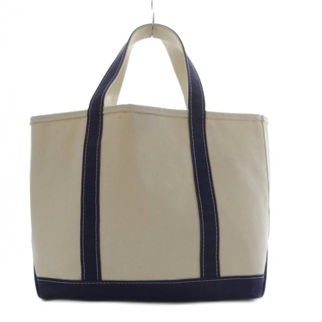 【中古】エルエルビーン L.L.BEAN BOAT AND TOTE トートバッグ ハンドバッグ キャンバス ブルー ホワイト /YO5