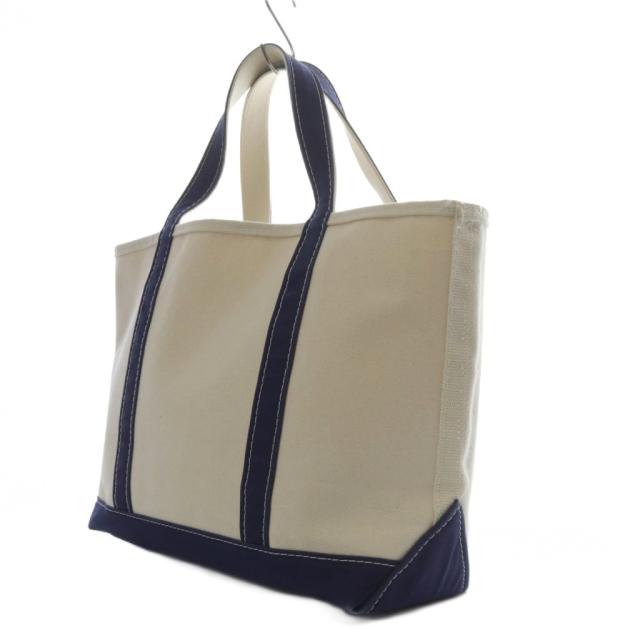 【中古】エルエルビーン L.L.BEAN BOAT AND TOTE トートバッグ ハンドバッグ キャンバス ブルー ホワイト /YO5