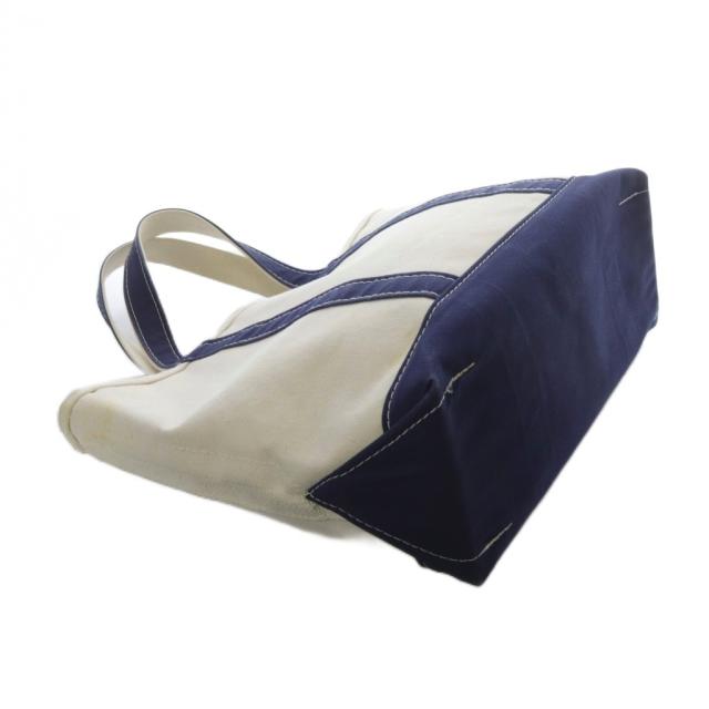【中古】エルエルビーン L.L.BEAN BOAT AND TOTE トートバッグ ハンドバッグ キャンバス ブルー ホワイト /YO5