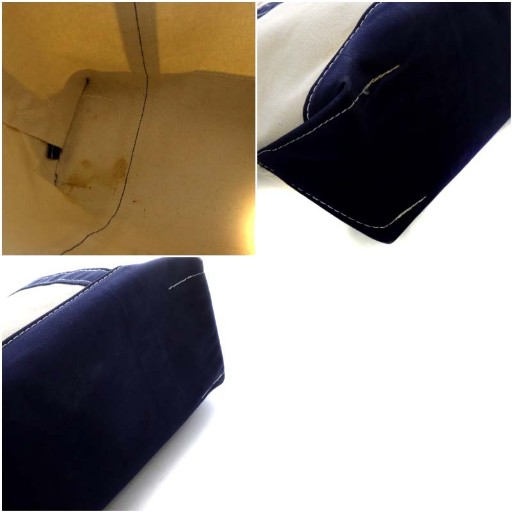 【中古】エルエルビーン L.L.BEAN BOAT AND TOTE トートバッグ ハンドバッグ キャンバス ブルー ホワイト /YO5