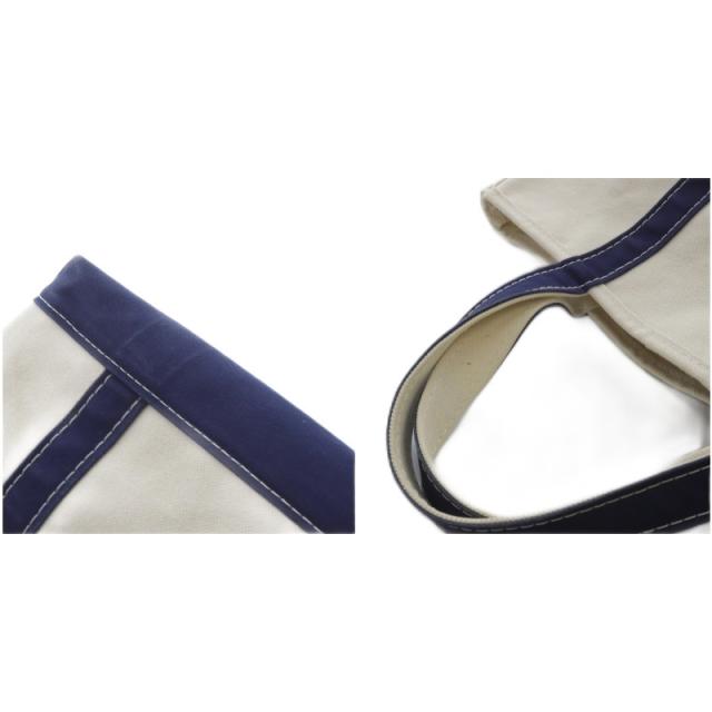【中古】エルエルビーン L.L.BEAN BOAT AND TOTE トートバッグ ハンドバッグ キャンバス ブルー ホワイト /YO5
