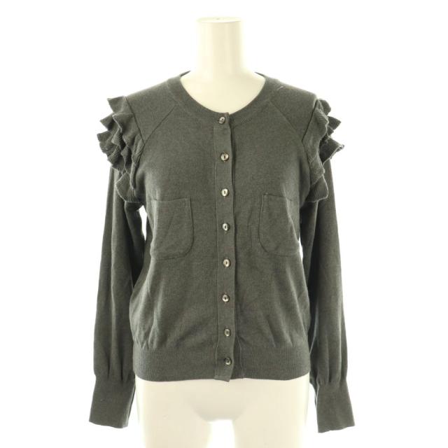 【中古】リリーバイリサ Lily by Risa 近年モデル フリルカーディガン ニット シルク混 F グレー /ES ■OS