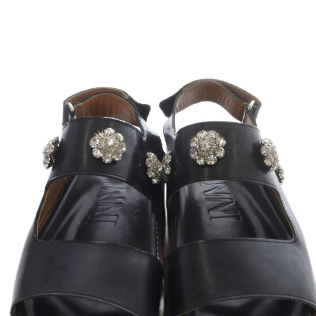 【中古】ガニー GANNI ビジュー 厚底 サンダル ストラップ 23.5cm 黒 ブラック /SR レディース