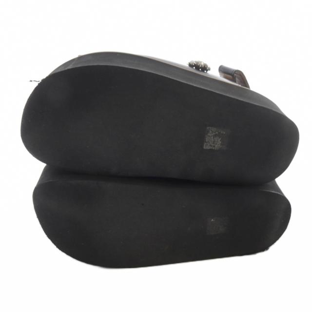 【中古】ガニー GANNI ビジュー 厚底 サンダル ストラップ 23.5cm 黒 ブラック /SR レディース