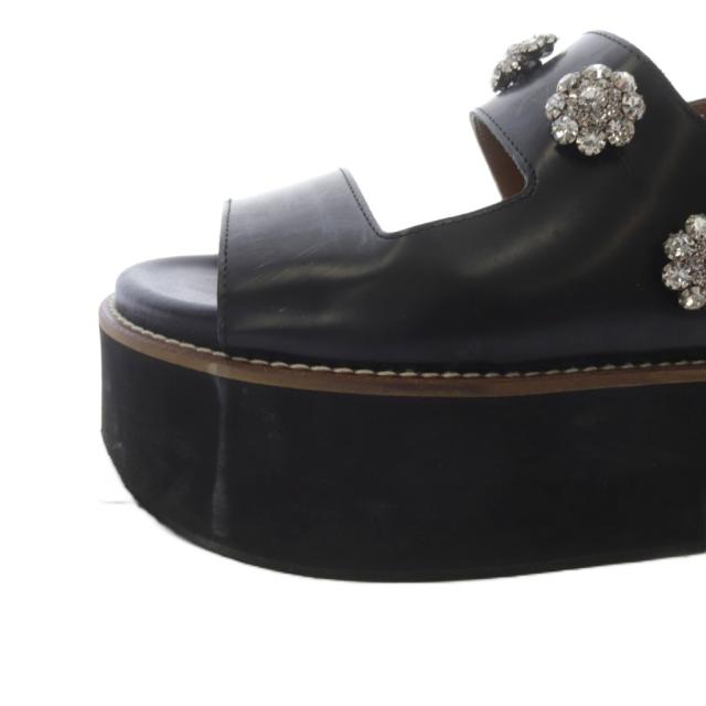 【中古】ガニー GANNI ビジュー 厚底 サンダル ストラップ 23.5cm 黒 ブラック /SR レディース