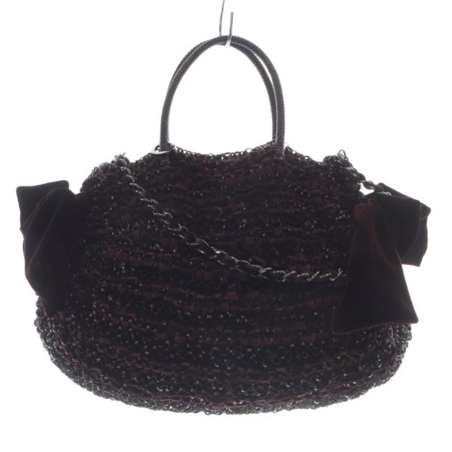 【中古】アンテプリマ ベロアリボン 2WAY ワイヤーバッグ ショルダーバッグ ハンドバッグ ボルドー /SR レディース