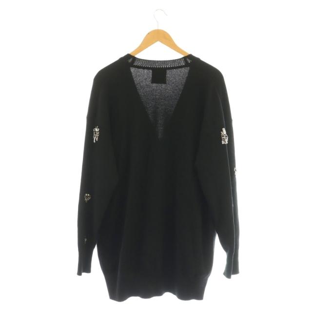 中古】ジバンシィ GIVENCHY ビジュー装飾 Vネックカーディガン ニット
