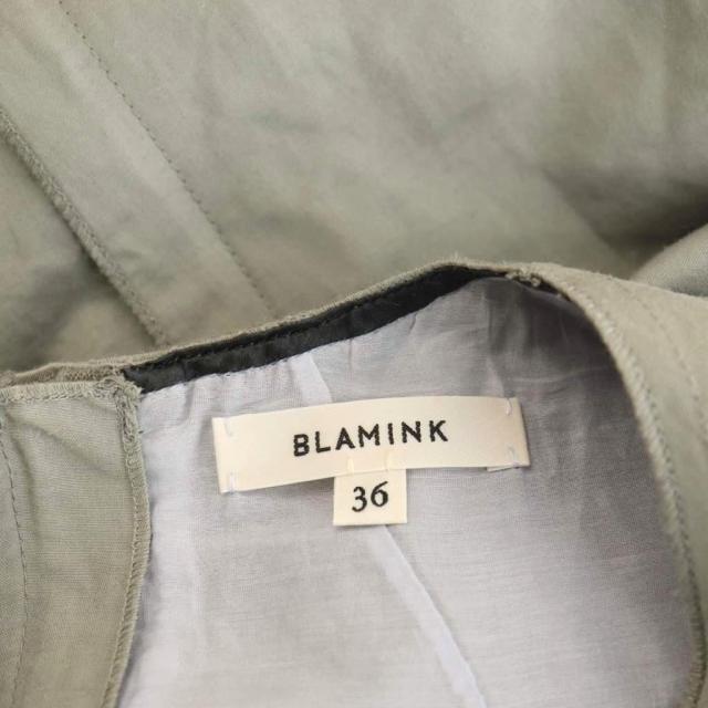 【中古】ブラミンク BLAMINK コットンリネン半袖ワンピース ロング 36 グレー /DF ■OS レディース 中古】ブラミンク BLAMINK コットンリネン半袖ワンピース ロング 36