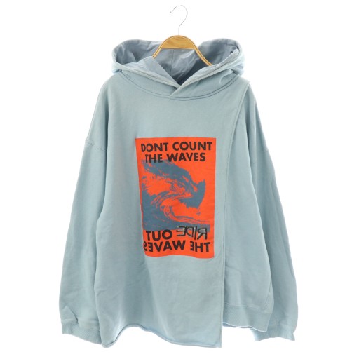 【中古】アンブッシュ AMBUSH WAVES CAPE HOODIE パーカー スウェット 2 スモークブルー マルチカラー /ES ■OS