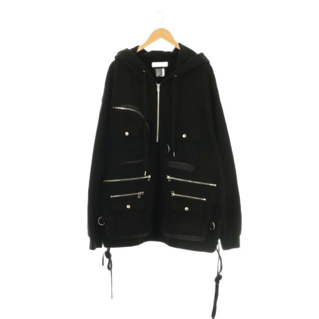 【中古】ファセッタズム Hooded Sweat Jacket スウェットジャケット パーカー フーディー 5 ブラック PIPPA-SW-M03