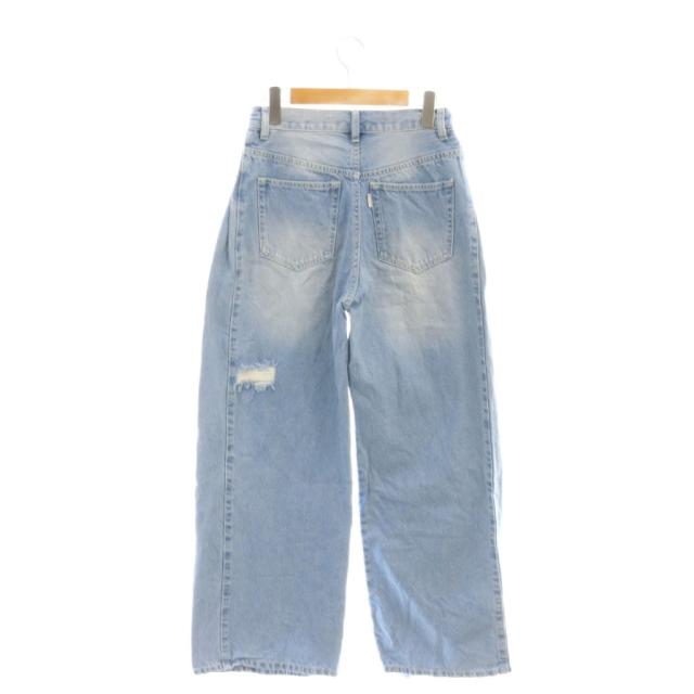 【中古】未使用品 グレースクラス 25SS ドロストウエストデニムパンツ ワイド ダメージ加工 36 ライトブルー 水色 中古】未使用品 グレースクラス 25SS ドロストウエストデニムパンツ