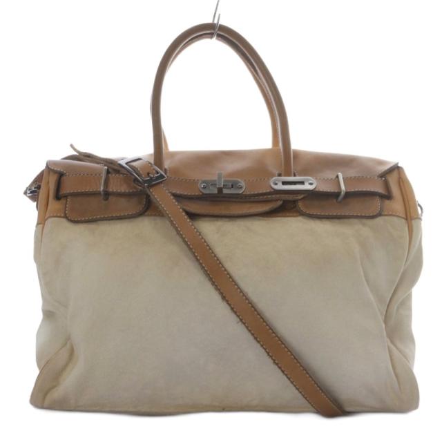 【中古】ヌメロディエチ Numero10 トートバッグ ショルダーバッグ 2way 斜め掛け ユーズド加工 キャンバス×レザー