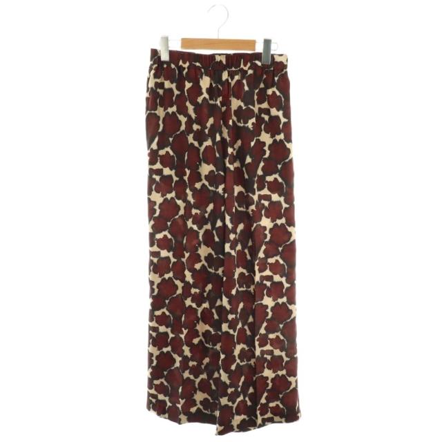 【中古】未使用品 ミューズ ドゥーズィエム クラス 25SS Rita twill パンツ ワイド 総柄 36 ブラウン