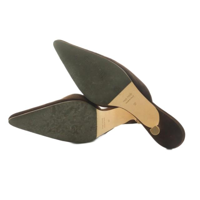 【中古】ブレンテッラ BRENTELLA Vカット ミュール ポインテッドトゥ 37 24.0cm ボルドー /MI ■OS レディース