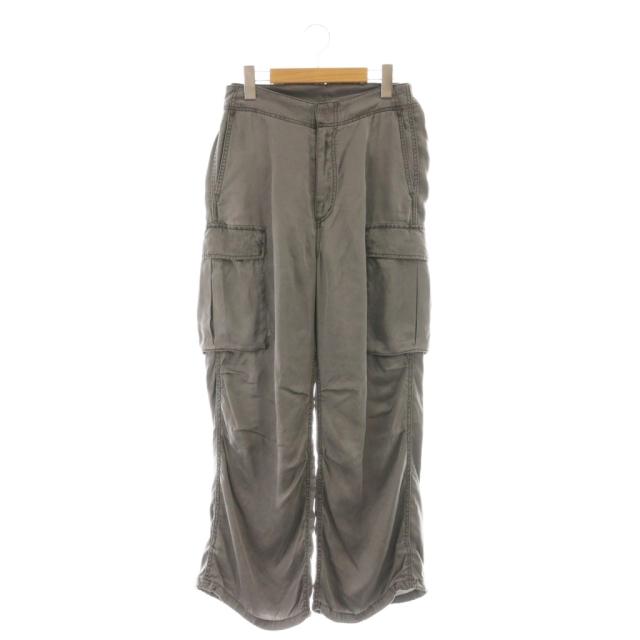 【中古】エーピーストゥディオ AP STUDIO 25SS ピグメントカーゴパンツ サテン 36 グレー /DF ■OS レディース