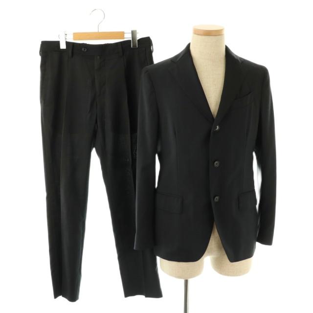 【中古】ラルディーニ LARDINI 別注 パッカブルスーツ セットアップ テーラードジャケット パンツ 44 ネイビー