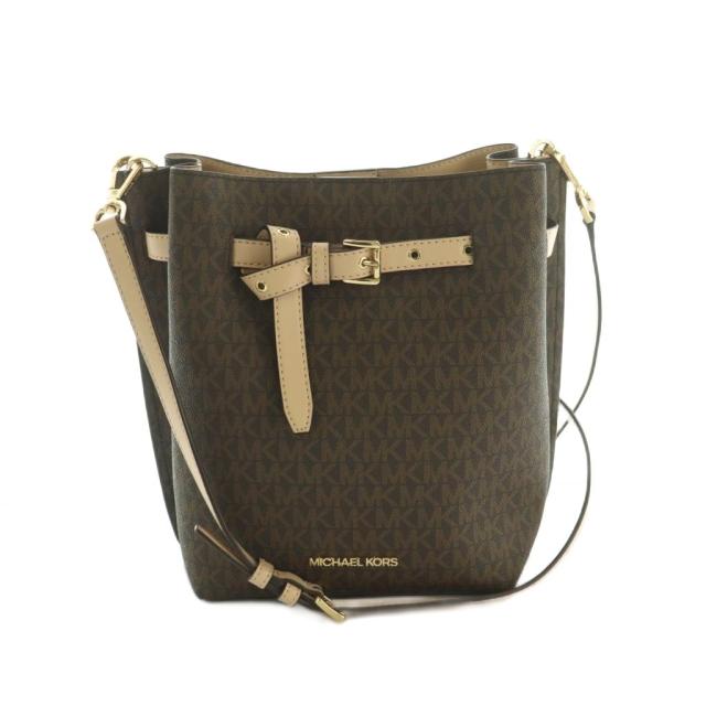 【中古】マイケルコース MICHAEL KORS エミリア ショルダーバッグ MK柄 ブラウン /MI ■OS レディース