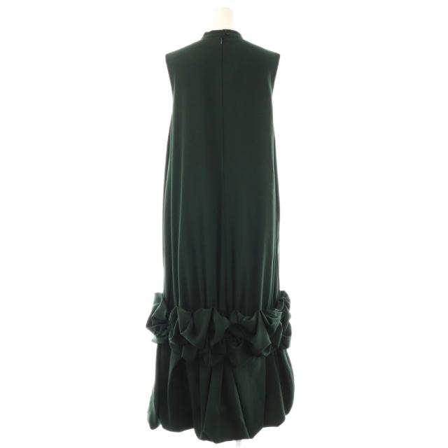 【中古】エンフォルド ENFOLD 25AW BALLOON-FRILL TANK-TOPS DRESS ワンピース バンドカラー 36 ダークグリーン_1