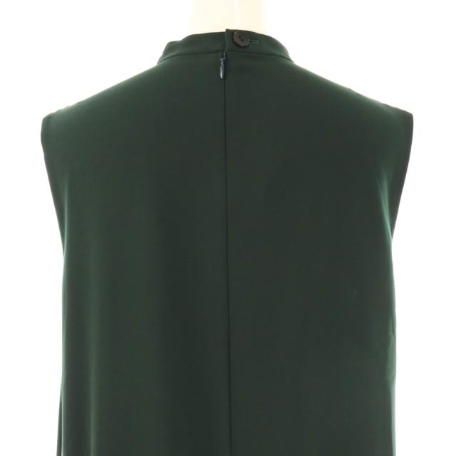 【中古】エンフォルド ENFOLD 25AW BALLOON-FRILL TANK-TOPS DRESS ワンピース バンドカラー 36 ダークグリーン_4