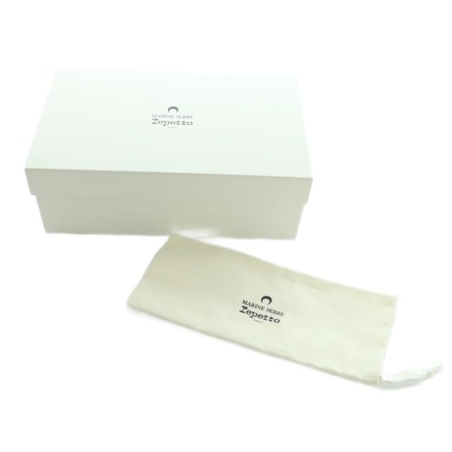 【中古】レペット × マリーンセル Camille パンプス ラウンドトゥ 総柄 38 24.0cm 白 黒 V4235V レディース