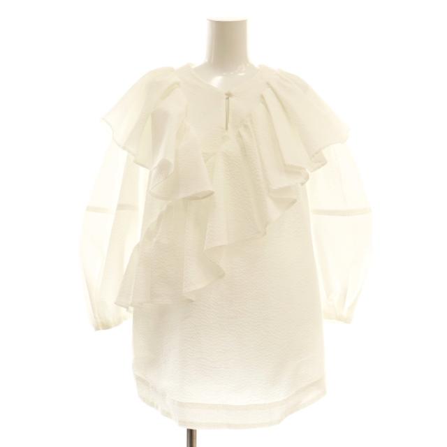【中古】フォルフォルモ Formo Frill Blouse ブラウス シャツ プルオーバー ジャガード 2 白 /CX ■OS レディース