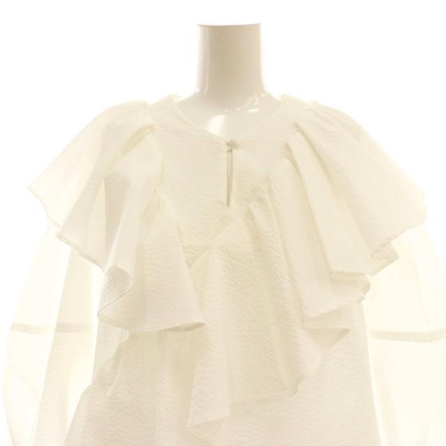 【中古】フォルフォルモ Formo Frill Blouse ブラウス シャツ プルオーバー ジャガード 2 白 /CX ■OS レディース_3