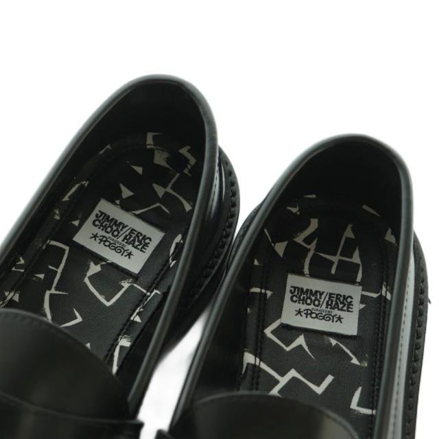 【中古】ジミーチュウ × ERIC HAZE エズラ スターチェーン ローファー レザー 38 25.0cm 黒 ブラック レディース