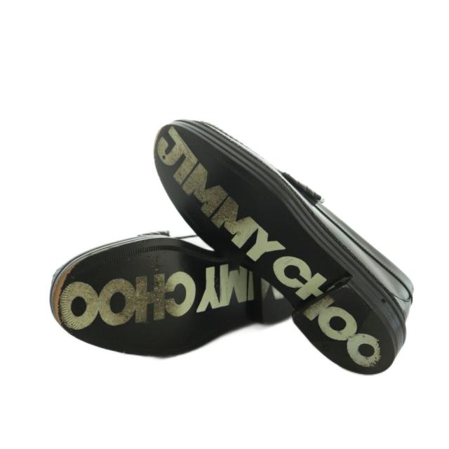 【中古】ジミーチュウ × ERIC HAZE エズラ スターチェーン ローファー レザー 38 25.0cm 黒 ブラック レディース