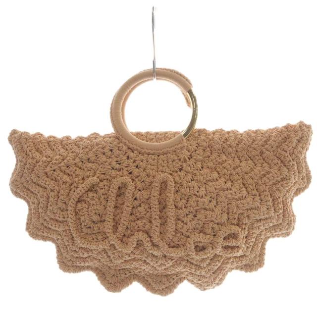 【中古】クロエ CHLOE 25年 クロシェ製スモール Bracelet Paravent ハンドバッグ アプリコットピンク /YO28 ■SH