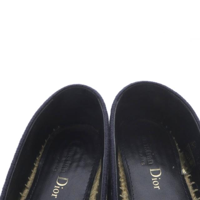 【中古】ディオール Dior グランヴィル Granville エスパドリーユ オブリーク エンブロイダリー 34.5 ネイビー_7
