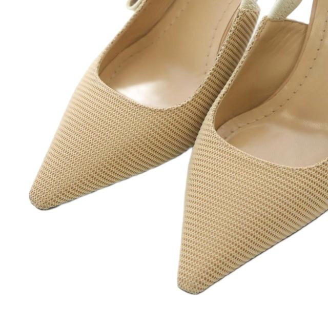 【中古】ディオール JADIOR スリングバックパンプス ヒール ポインテッドトゥ テクニカルファブリック 34.5 21.5cm