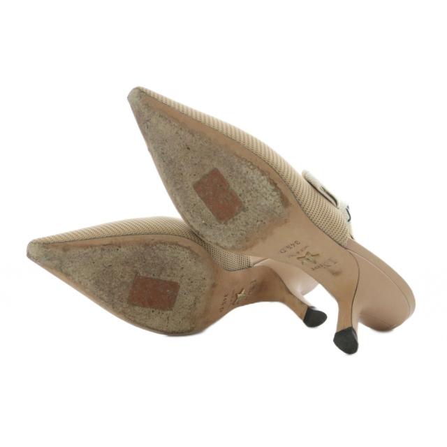 【中古】ディオール JADIOR スリングバックパンプス ヒール ポインテッドトゥ テクニカルファブリック 34.5 21.5cm