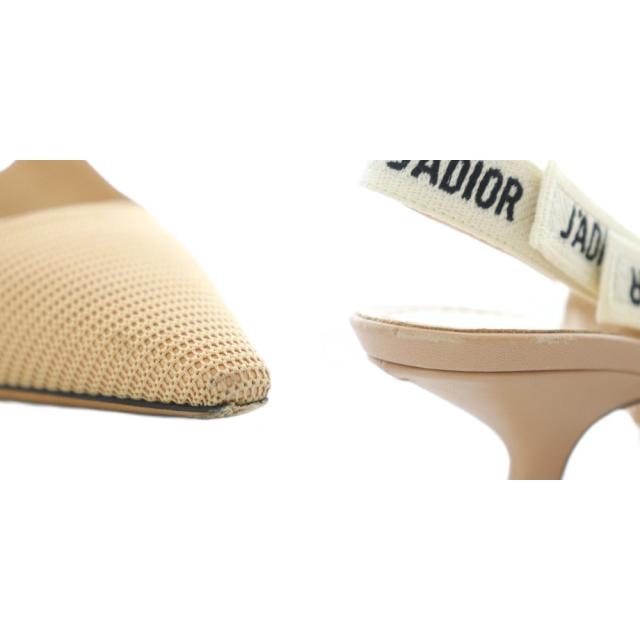 【中古】ディオール JADIOR スリングバックパンプス ヒール ポインテッドトゥ テクニカルファブリック 34.5 21.5cm