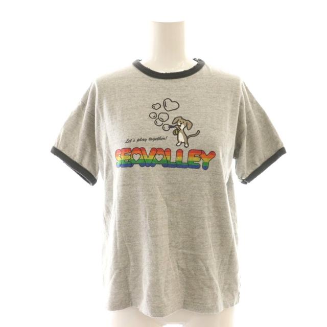 【中古】シー SEA RIKU RINGER TEE Tシャツ カットソー プリント 1 グレー マルチカラー /CX ■OS レディース