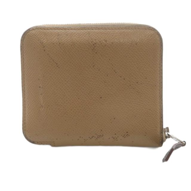 【中古】エルメス アザップ シルクイン コンパクト ラウンドジップ 財布 レザー 茶色 刻印U /SR ■OH レディース